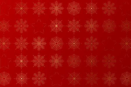 Vector red background with snowflakes patternの写真素材