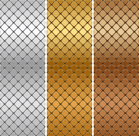 Vector golden, silver, bronze mosaic backgroundの写真素材