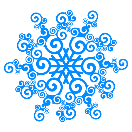 Vector illustration of blue snowflakeのイラスト素材