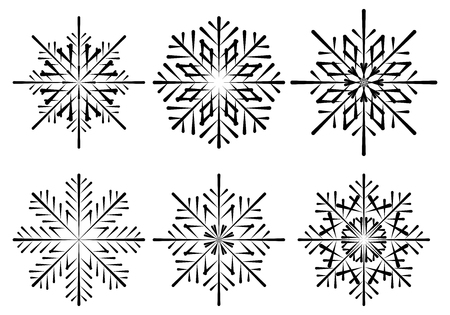 Vector snowflakes setのイラスト素材