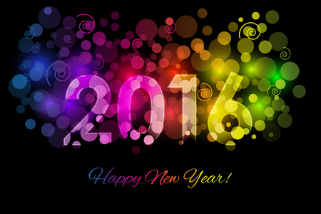 Vector Happy New Year - 2016 colorful backgroundのイラスト素材