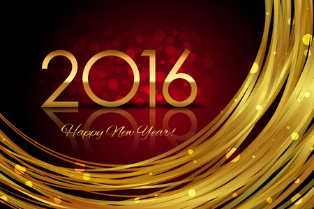 Vector 2016 red and gold glowing backgroundのイラスト素材
