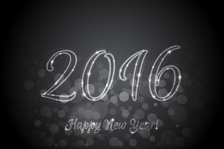 Vector Happy New Year 2016 background with glowing numbersのイラスト素材
