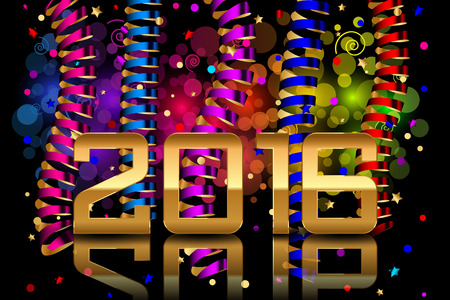 Vector 2016 Happy New Year colorful backgroundのイラスト素材
