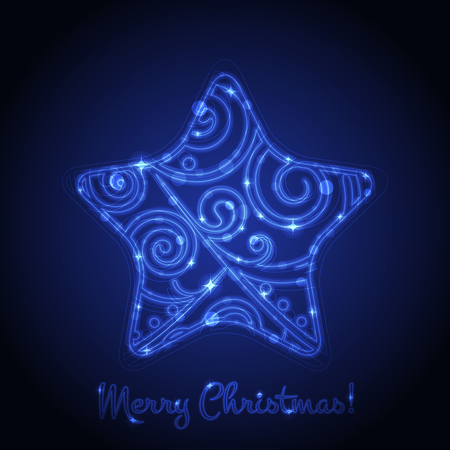 Vector illustration of glowing starのイラスト素材