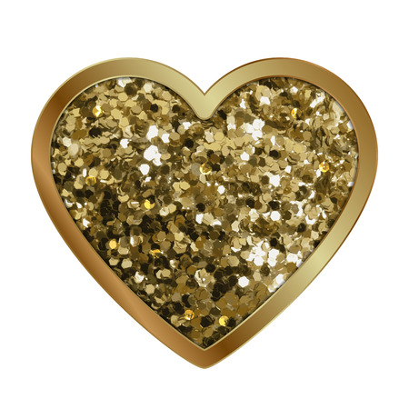 Vector illustration of gold shiny heart with diamondsのイラスト素材