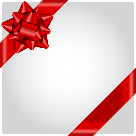 Vector red ribbon with bowのイラスト素材