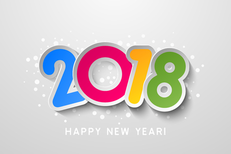 Vector 2018 Happy New Year colorful backgroundのイラスト素材
