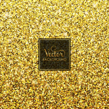 Vector gold background with glitter and black frame - abstract backgroundのイラスト素材