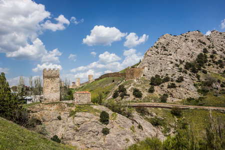 Ancient fortress in the city of Sudak, Crimea 22.04.18のeditorial素材