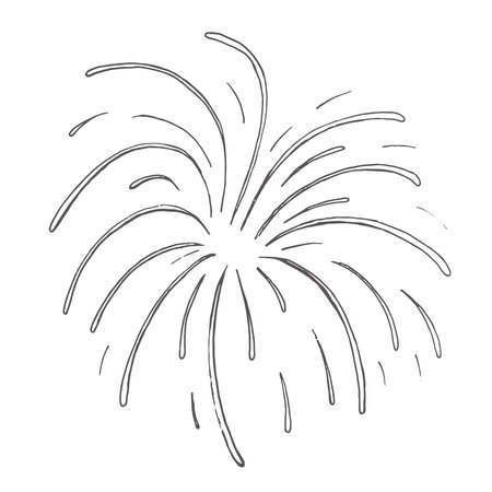 Fireworks exploding high. Graphics illustration. Illustration can be used as compositions with firecrackers for New Year and Christmas on gifts and postcards, stickers. Also, as a warning of danger.のイラスト素材