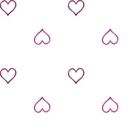Seamless pattern with simple pink hearts. Watercolor illustration on isolated background for Valentine's Day, March 8 or Birthday print product. Hand drawn hearts can be used on wrの写真素材