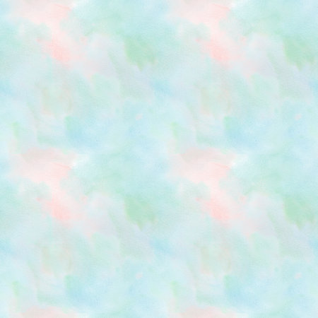 Abstract seamless pattern blue pink watercolor blurry spot. Hand drawn textured illustration. Background by brush stain. For wrapping paper, wallpaper, packaging, web background, textile, typographyの写真素材