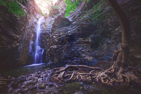 Cave waterfall in Cyprus