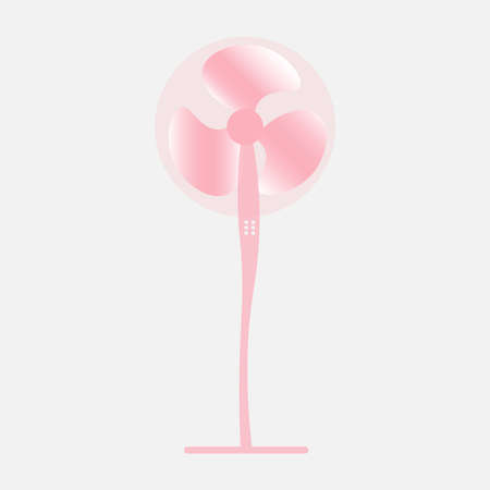 pink electric fan. Cooling the apartment, the climate control in the room. Stylish appliances for the home. Pink ventilator.のイラスト素材