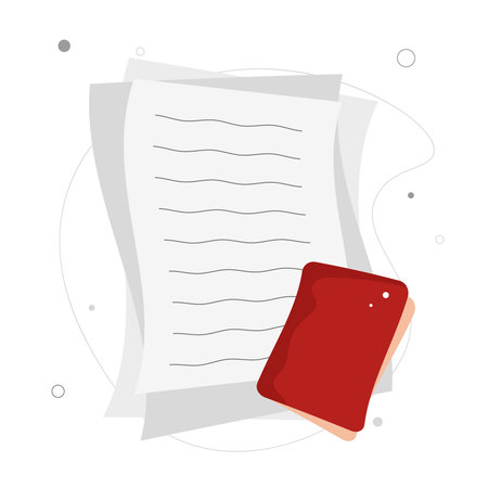 Business papers, documents, passport. Vector business flat illustration.のイラスト素材