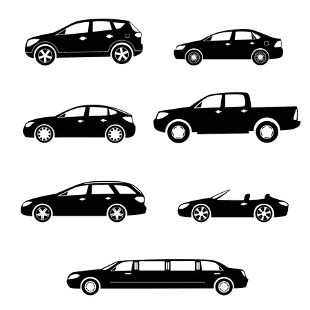 Modern cars silhouettes collectionのイラスト素材