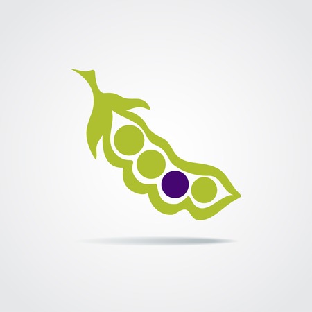Vector pea pod isolated on a white backgroundのイラスト素材