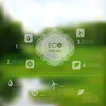 Vector natural template for eco website. Editable backgroundのイラスト素材