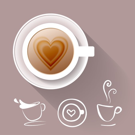 Cup of coffee and some cup icons. Vector collectionのイラスト素材