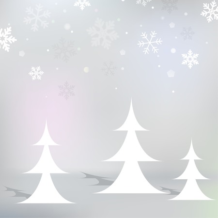 Christmas snowy background with christmas treesのイラスト素材