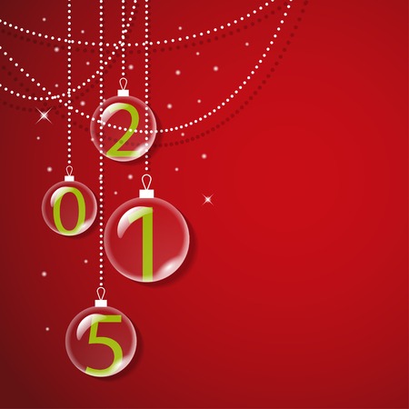 Transparent glass balls on red backgroundのイラスト素材