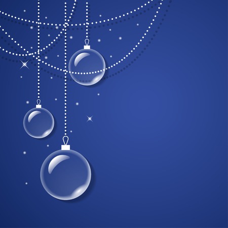 Transparent glass balls on blue backgroundのイラスト素材