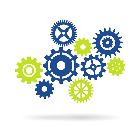 Gear wheels isolated on white backgroundのイラスト素材