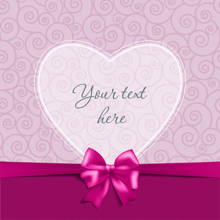 Greeting card with a bow and heartのイラスト素材