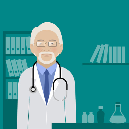 Doctor in his office.のイラスト素材