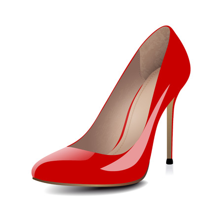 High heels red shoes isolated on white background. Vector illustrationのイラスト素材