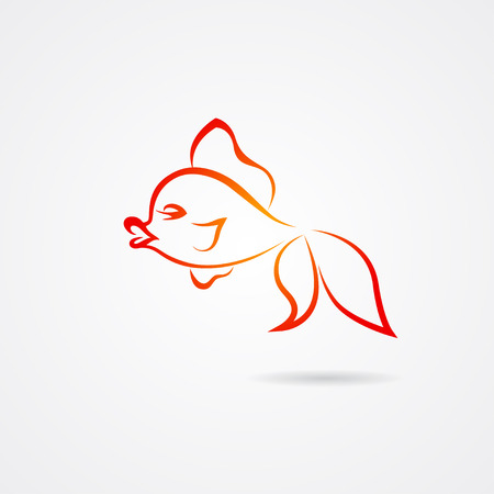 Hand drawn goldfish isolated on white background. Vector illustrationのイラスト素材