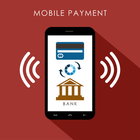 Mobile payment flat design concept. illustrationのイラスト素材