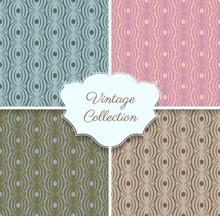 Geometric vintage seamless pattern collectionのイラスト素材