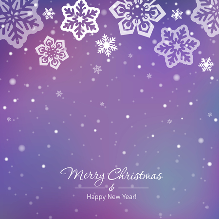Christmas and New Year snowflakes background. Vector illustrationのイラスト素材