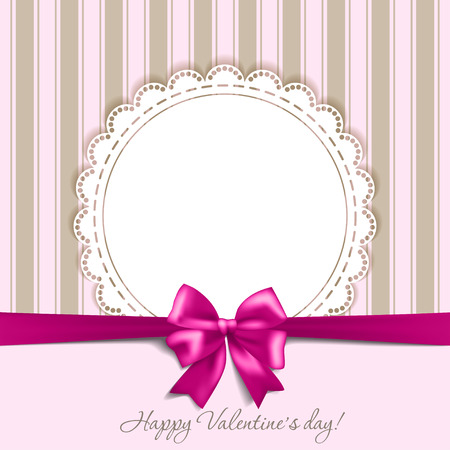 Valentines card with a bowの写真素材