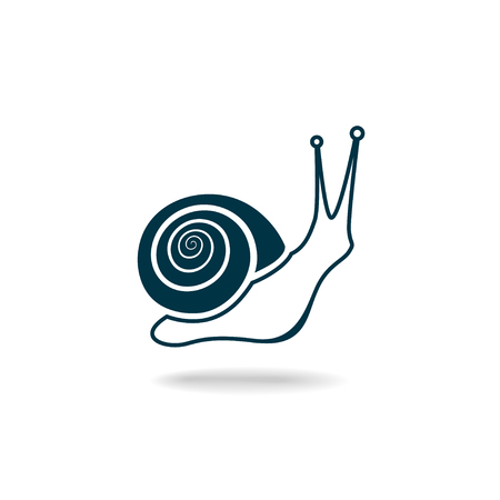 Snail silhouette isolated on white backgroundのイラスト素材