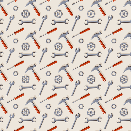 Tools seamless pattern. Background with instruments for repair and construction. Vector illustration.のイラスト素材