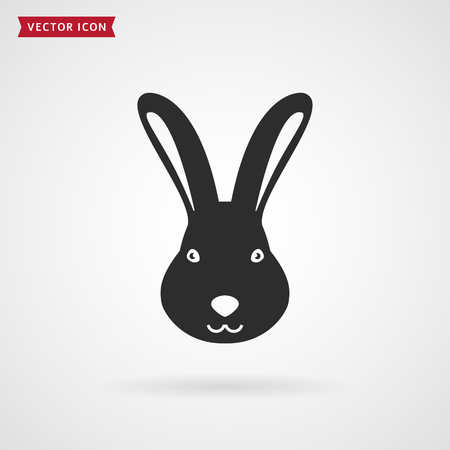 Rabbit face icon isolated on white background. Vector illustration.のイラスト素材