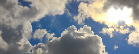 sky with clouds and sun light