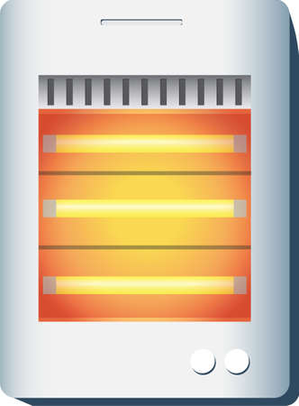 Electric infrared heater vector illustration. Device on. Compact warm.のイラスト素材
