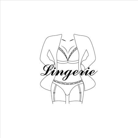 Lingerie, emblem, logo, icon, vector, illustrationのイラスト素材