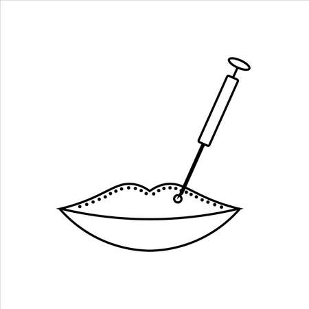 lip augmentation, cosmetology icon, vector, illustration symbolのイラスト素材