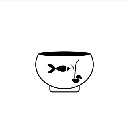 aquarium with fish icon, vector, illustration symbolのイラスト素材