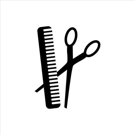set of hairdresser, scissors and comb icon vector 10 epsのイラスト素材