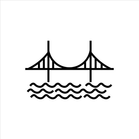 bridge and river icon vector illustration, 10 epsのイラスト素材