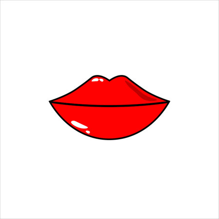 lips icon, vector, illustration, 10 epsのイラスト素材