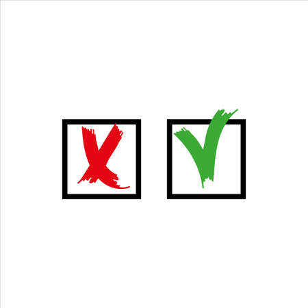 choice ticks, yes or no, icon, vector, illustration, 10 epsのイラスト素材