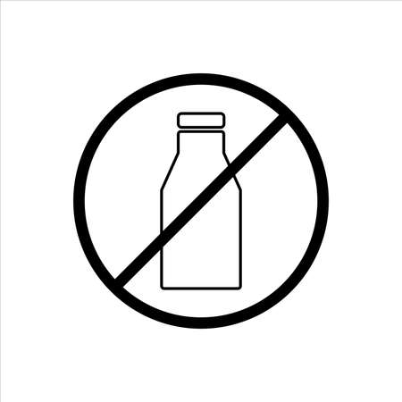 ban on plastic bottle icon, vector, illustration, 10 epsのイラスト素材