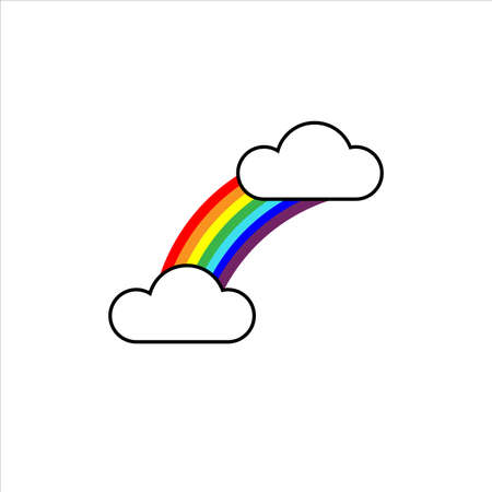 rainbow and clouds icon, vector, illustration, symbolのイラスト素材